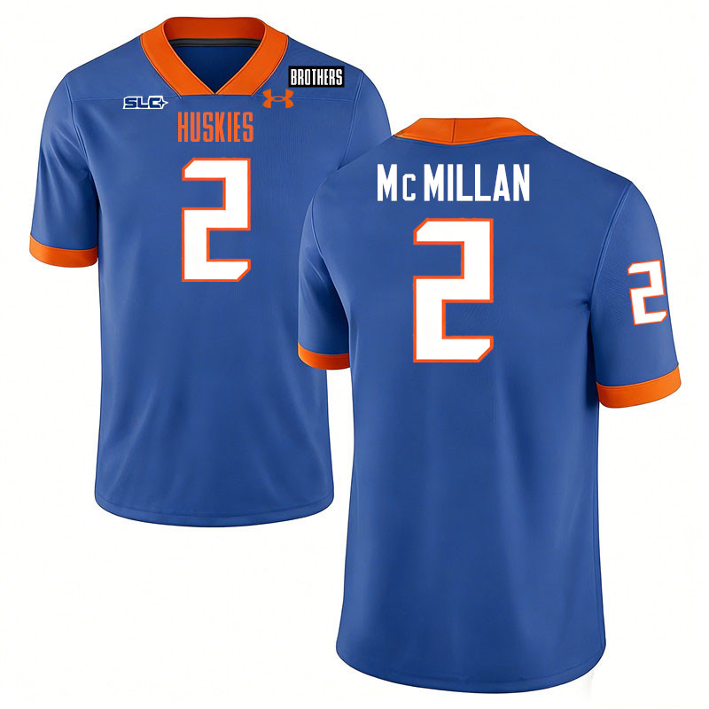 Houston Christian Huskies #2 Deuce McMillan College Football Jerseys,Uniforms-Blue